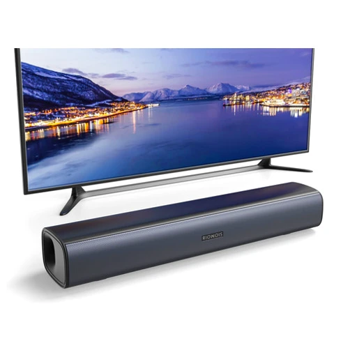 RIOWOIS Sound Bar for Smart TV, Soundbar TV Speakers with Customized Bass Reflector, Compact Design and Easy Set up, Home Audio Surround Sound System for TV PC Projector, Wall Mountable