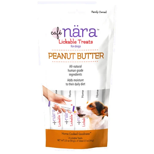 Cafe Nara Café Nara Peanut Butter Flavored Lickable Treats for Dogs (Pack of 4-14g Tubes, 56 g/2 oz)