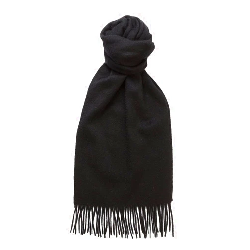 Glen Isla 100% Cashmere Scarf Plain Black - Made In Scotland
