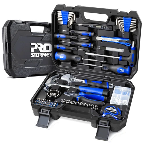 Prostormer 179-Piece Home Tool Kit, General Household Hand Tool Set with Portable Tool Box, Basic Tools for Apartment, Garage, Office and College Dorm