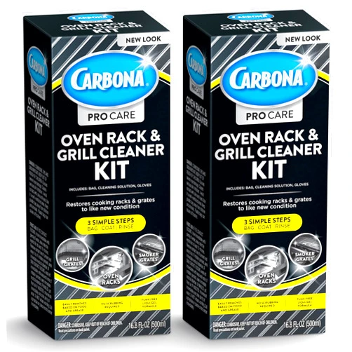 Carbona Oven Rack & Grill Cleaner | Eliminates Thick Grease & Build-Up | Griddle & BBQ Cleaning Solution | 16.8 Fl Oz, 2 Pack