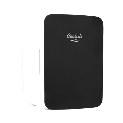 Cooluli 10L Mini Fridge for Bedroom, Car, Office Desk & Dorm - Portable Thermoelectric Cooler & Warmer for Food, Drinks, Skincare - AC/DC Refrigerator with Glass Front, Black