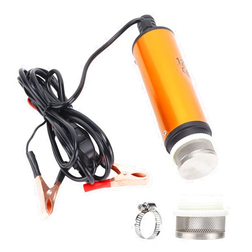 Kuuleyn Electric Submersible Pump, Electric Sump Pump, Water Transfer Pump Portable Mini 12V 51mm DC 30L / Min for Diesel Kerosene Water
