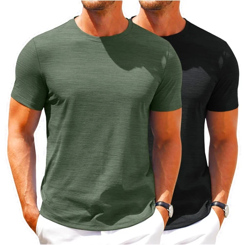 COOFANDY Mens Crew Neck T Shirt Short Sleeve Casual Summer Basic Tee Muscle Slim Fit Workout T-Shirt