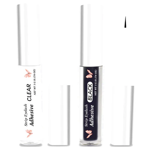 SMSUX Eyelash Glue, Strong Waterproof Latex-Free Adhesive for False Lashes, Clear (0.18 oz), Suitable for Sensitive Eyes