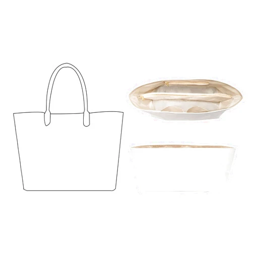 Doxo Dupontpaper Ultra Lightweight Purse Organizer Insert for G.oyard Hobo,Saint Louis Tote,Anjou Mini,Saint Leger Backpack and More(Small Tote,White-Beige)