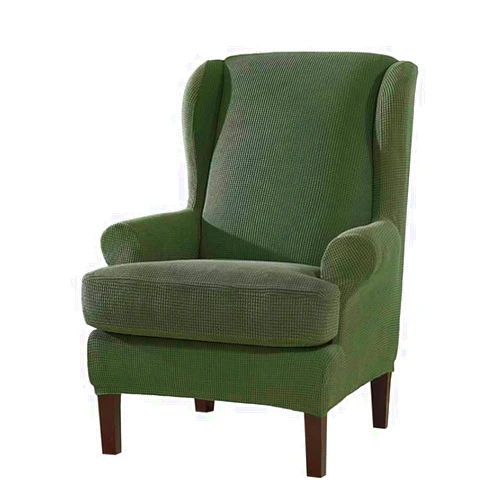 IMYOGI High Stretch Sofa Covers 2pcs Wing Chair Slipcovers, Stretch Wingback Armchair Covers Spandex Polyester Sofa Covers Furniture Protector-Army Green