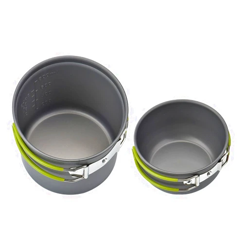 Senrob Compact Camping Cookware Set - Lightweight Backpacking Pots and Pans Kit for Camping, Hiking, Backpacking, Picnic and Other Outdoor Activities