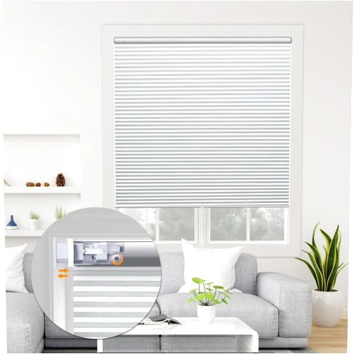 MANSNIX No Drill Blinds, Blackout Cellular Shades Cordless, No Tools-no Drill Cellular Shades, Honeycomb Blinds for Windows, Thermal Insulated, Easy Clean, Easy Installation, Aluminium