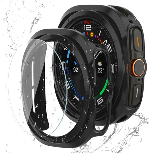 SPGUARD Galaxy Watch 7 Ultra 47mm Screen Protector Case Cover, [2+2Pack] Scratch Resistant Tempered Glass Galaxy Watch 7 Screen Protector & Watch 7 Case Hard PC Bumper for Samsung Galaxy Watch7 Ultra