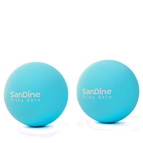 SanDine Silky Skin Lacrosse Massage Balls for Deep Tissue Massage - Release Tension Relieve Muscle Soreness Improve Flexibility - Ideal for Myofascial Release Trigger Point Therapy - 2Pack Yoga Balls by Sandine (Blue)