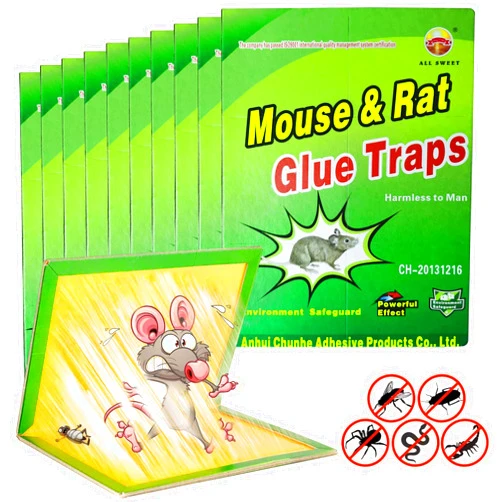 ROPQPEOD 10 Pack Large Mouse Glue Traps with Enhanced Stickiness Glue Traps for Rat Rodent Cockroach and Other Household Traps Sticky Pad Board for House Indoor Outdoor