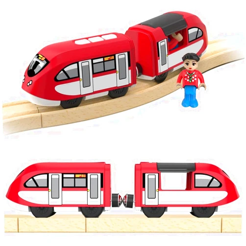 TOPLIVING Battery Operated Locomotive Train (Magnetic Connection) - Powerful Engine Bullet Train Compatible with Thomas, Brio, Chuggington