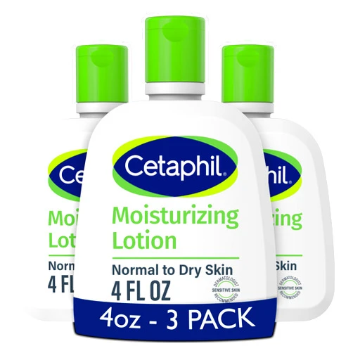 Cetaphil Face & Body Moisturizer, Hydrating Moisturizing Lotion for All Skin Types, Suitable for Sensitive Skin, NEW 4 oz Pack of 3, Fragrance Free, Hypoallergenic, Non-Comedogenic