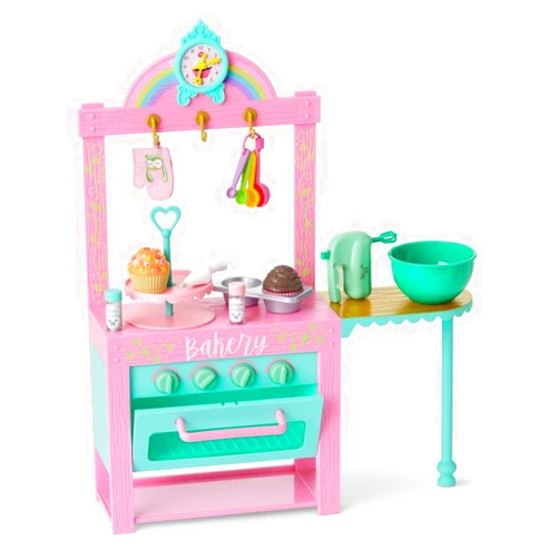 American Girl WellieWishers 14.5-inch Doll Birthday Cupcake Kitchen Playset with Oven and Baking Equipment, For Ages 4+