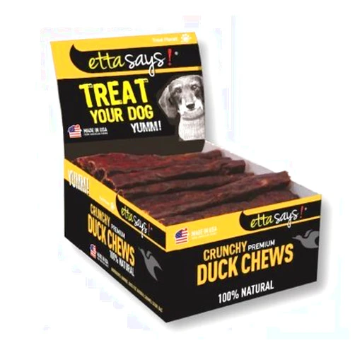 Etta Says! Crunchy Duck Chews, 36-Count Box
