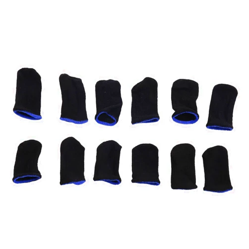 Kqcibz 18-Pin Carbon Fiber Finger Sleeves for Mobile Games Screen Finger Sleeves(12 Pcs)