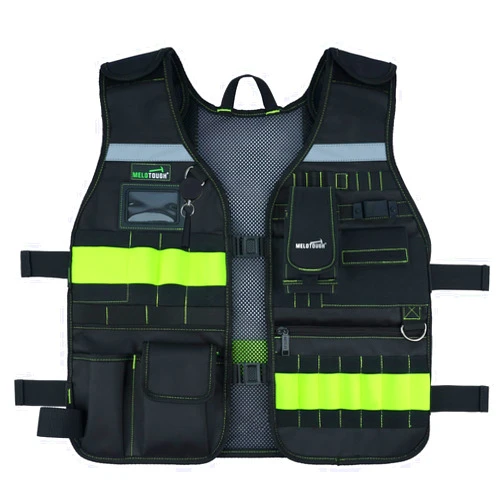 MELOTOUGH Tool Vest Safety Work Vest with Adjustable Straps,Removable Phone Holder for Electrician,Construction,Carpenters