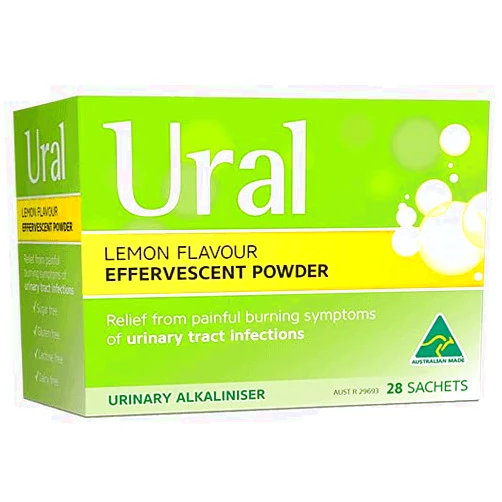 Ural Effervescent Powder 4G * 28 Sachets Urinary Alkalinizer Cystitis Relief