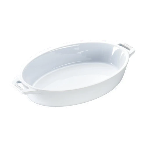 STAUB Ceramics Oval Baking Dish, 9-inch, White