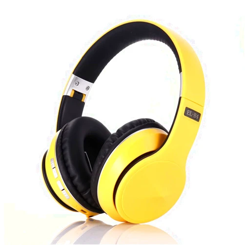 Lmminer Over-Ear Sports Bluetooth 5.0 Headphones Wireless Hi-Fi Stereo Foldable Lightweight Headset with Mic, 3.5Mm Single Jack, Soft Protein Earpads, for Travel, Home,Yellow