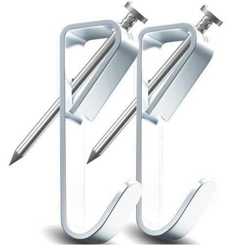 Pointool Picture Hangers Hanging Hooks-100lbs Picture Frame Hooks Large Heavy Duty Picture Hooks Kit with Nails for Wall Drywall 20pcs,Silver