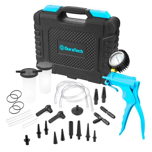 DURATECH 2 in 1 Brake Bleeder Kit, Brake Fluid Bleeder Kit with Handheld Vacuum Pump, for Automotive, Organized in Portable case