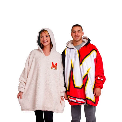 FOCO Reversible Oversized Sherpa Hoodie Sweatshirt Colorblock Hoodeez