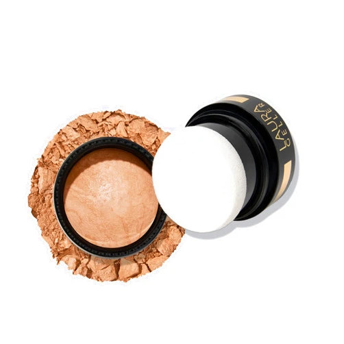 LAURA GELLER NEW YORK Award-Winning Baked Balance-n-Brighten To Go Travel Size Color Correcting Powder Foundation - Golden Medium - Buildable Light to Medium Coverage - Demi-Matte Natural