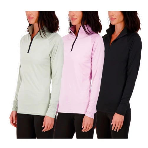 Real Essentials 3 Pack: Womens Dry-Fit Long Sleeve Quarter Zip & Full Zip Up Hoodie Workout Jacket (Available in Plus)