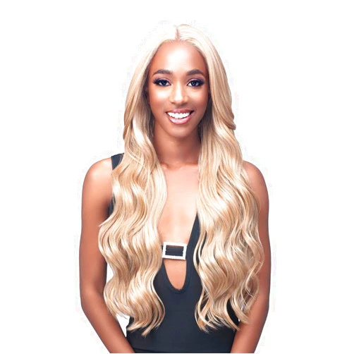 BOBBI BOSS Glueless Invisible Lace Human Hair Blend Wig MBLF005 ANTONIA (1B)