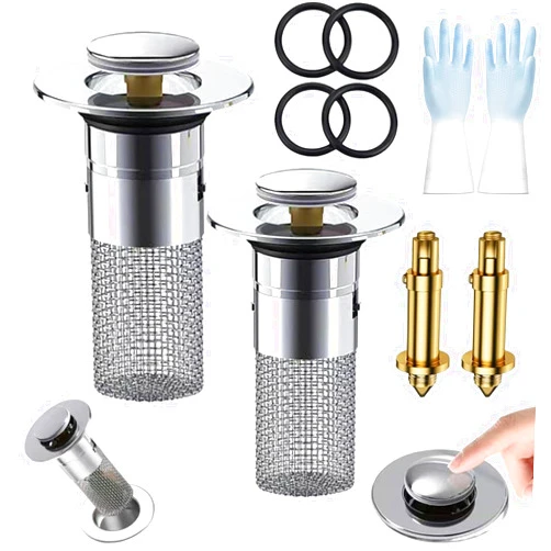 Goisuzro Kouglh Pop Up Sink Drain Strainer, Removes Odors and Prevents Blockages Drain Plug Filter for Bathroom Sink Kitchen, 2025 Upgrade Pop Up Sink Drain Strainer