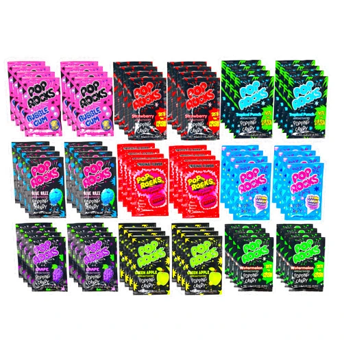 crait Pop Rocks Crackling Candy Variety Pack Classic Popping Candy Easter Candy Bulk - Pop Rocks Candy, Pop Rocks Bulk Candy, Nine Different Flavors Bulk Pop Rocks Popping Candy (72 Count), Blue