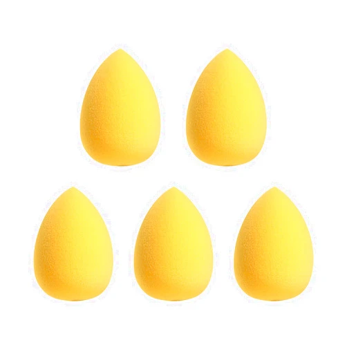 FAB FEAT Fab-Feat Professional Makeup Sponges, Beauty Blender Sponge, Rare Beauty Flawless Beauty Blenders, Makeup Sponges For Foundation, Makeup Blender Sponge, 5 Pcs Set, Yellow-Color Makeup Sponges