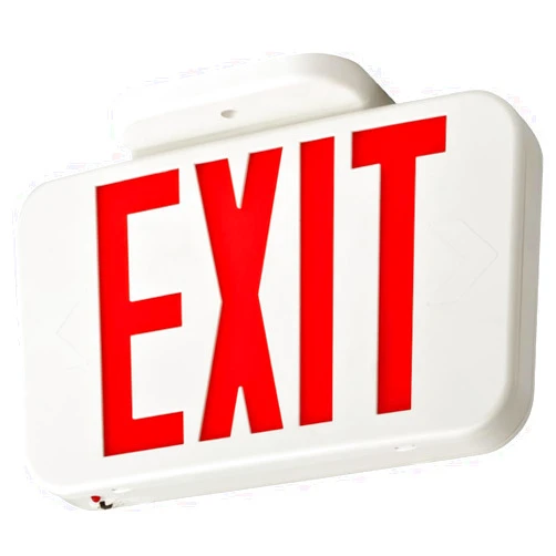 Lithonia Lighting EXRG EL M6 Single-Sided LED Exit Sign, Thermoplastic Construction, Switchable Red and Green Colors, Ni-MH Backup Battery, Includes Extra Faceplate, White