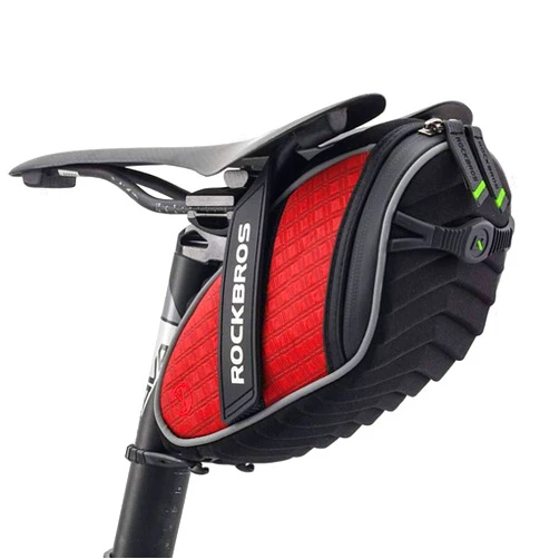ROCKBROS Bike Saddle Bag Bicycle Seat Bag 3D Shell Saddle Bag Under Seat Cycling Seat Pack for Mountain Road Bike Bicycle Red