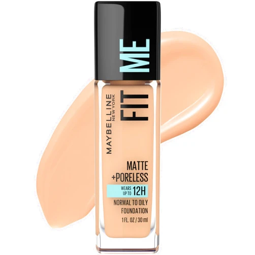 Maybelline Fit Me Matte + Poreless Liquid Oil-Free Foundation Makeup, True Beige, 1 Count (Packaging May Vary)