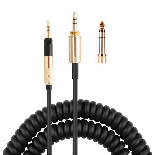 FAAEAL HD598CS Coiled Audio Cable Compatible for Sennheiser HD599SE HD569 HD579 HD518 Audio-Technica ATH-M50x M70x Headphones,2.5mm to 3.5mm Extension Aux Cord with 6.35mm (1/4