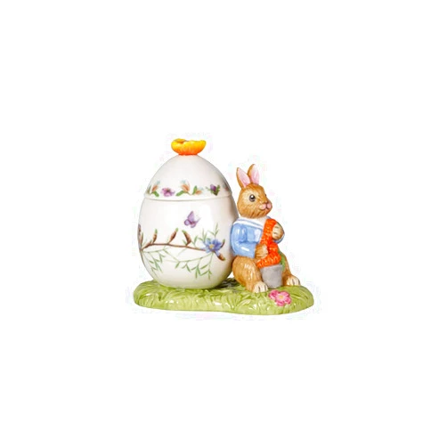 Villeroy & Boch Bunny Tales Covered Box Easter Egg, Max with Carrot, Premium Porcelain