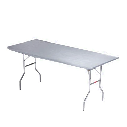 Kwik-Covers Metallic Rectangle Plastic Table Covers, Bundle of 5 (Metallic Silver, 8' (30' x 96