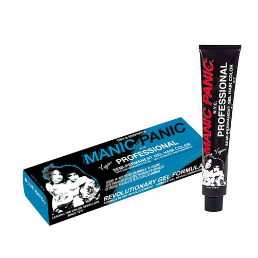 MANIC PANIC Professional Color Blue Bayou - Medium Neon Turquoise Semi Permanent Gel Hair Dye - Glows Under Black Light - Lasts Through 40+ Washes - No Developer Required (3oz)