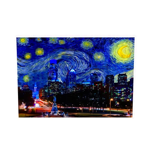 iCanvas Philadelphia, Pennsylvania Starry Night Skyline Gallery-Wrapped Canvas Giclée Wall Art Print by 5by5collective