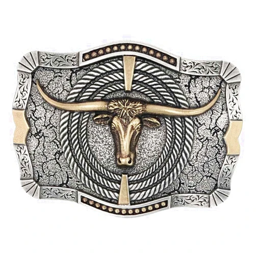 Montana Silversmiths Ropin’ Ready Longhorn Attitude Buckle
