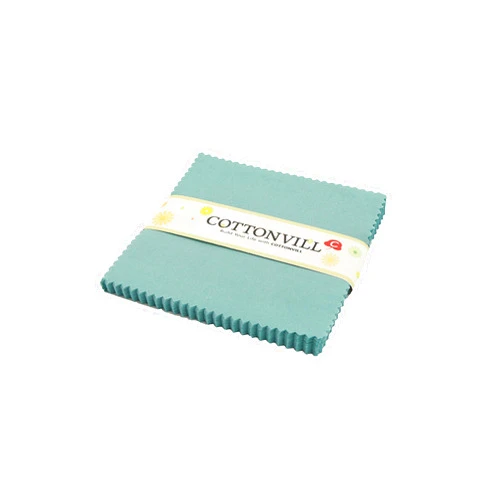 COTTONVILL 30COUNT Cotton Solid Quilting Fabric (5inch Square, 32-Cameo Blue)