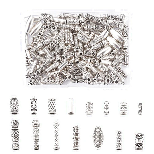 PH PandaHall Pandahall Tibetan Alloy Column Spacer Beads Tube Metal Loose Spacers for Bracelet Necklace Jewelry Supplies