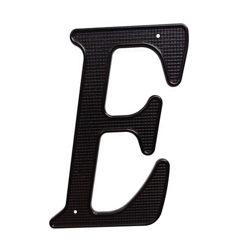 Elpruperif 3D Floating House Plaque Numbers 0-9 Letter ABCDE 4inch Hotel Home Door Plate Outdoor Sign Black Zinc Alloy Electroplated Screw Mounted Address Digital Alphabet Exterior Mailbox Outdoor Signage (E)