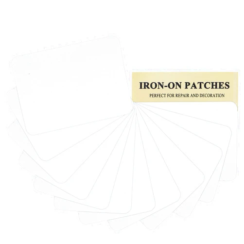 J.CARP 12 Pieces Premium Quality Fabric Iron-on Patches, Strong Glue, 100% Cotton White Repair Decorating Kit, Size 3