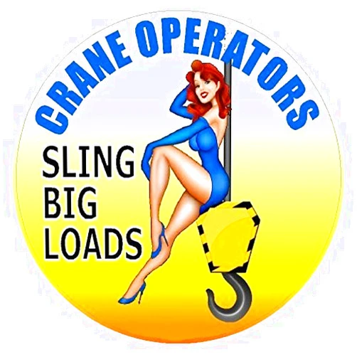 MFX Design Crane Operator - Sling Big Loads Hard HAT Sticker Bumper Sticker