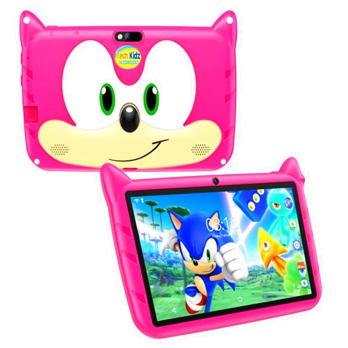 Tech Kidz 32GB Tablet for Kids 7 inch Android Tablet Lots of Free Content Pre-Installed, Kids Learning Toy Tablet with WiFi, YouTube, Parental Control, Age 3+ (Pink)