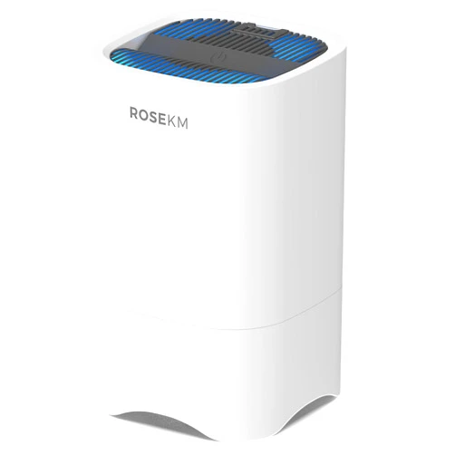 Rosekm Small Air Purifiers for Home, Mini Air Purifier for Desktop, Bedroom, Office, Car, Room, Portable HEPA Air Purifier Air Cleaner for Smoke, Dust with Night Light